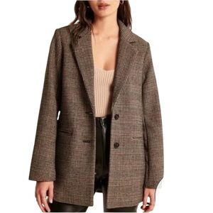 Abercrombie & Fitch Women's Checkered wool blended Blazer size XL